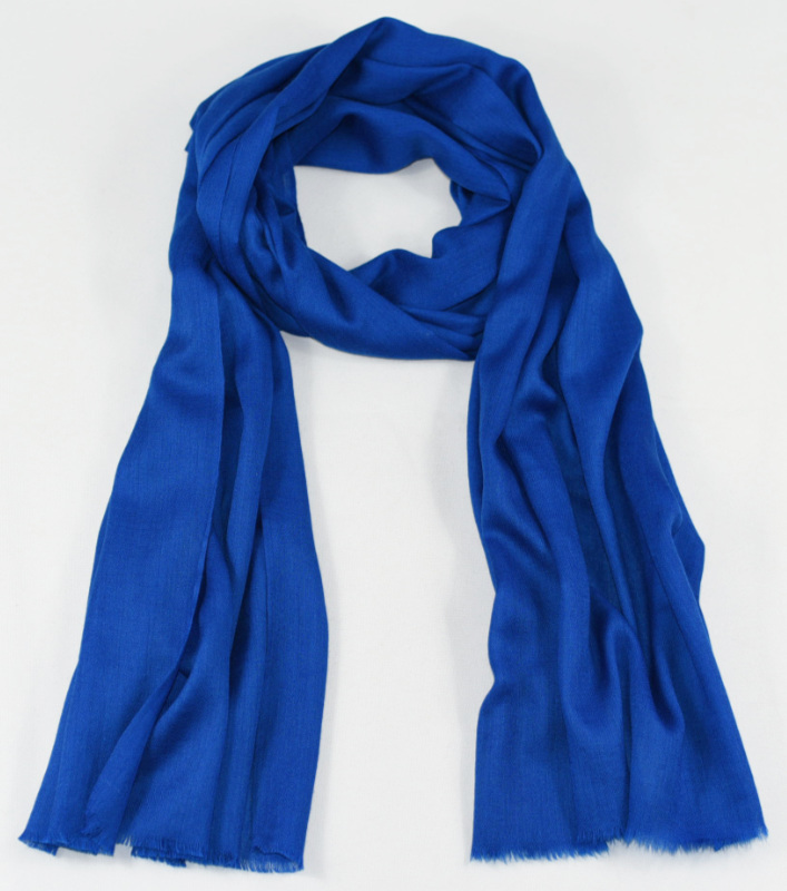 Vlněná jednobarevná šála - kobaltově modrá