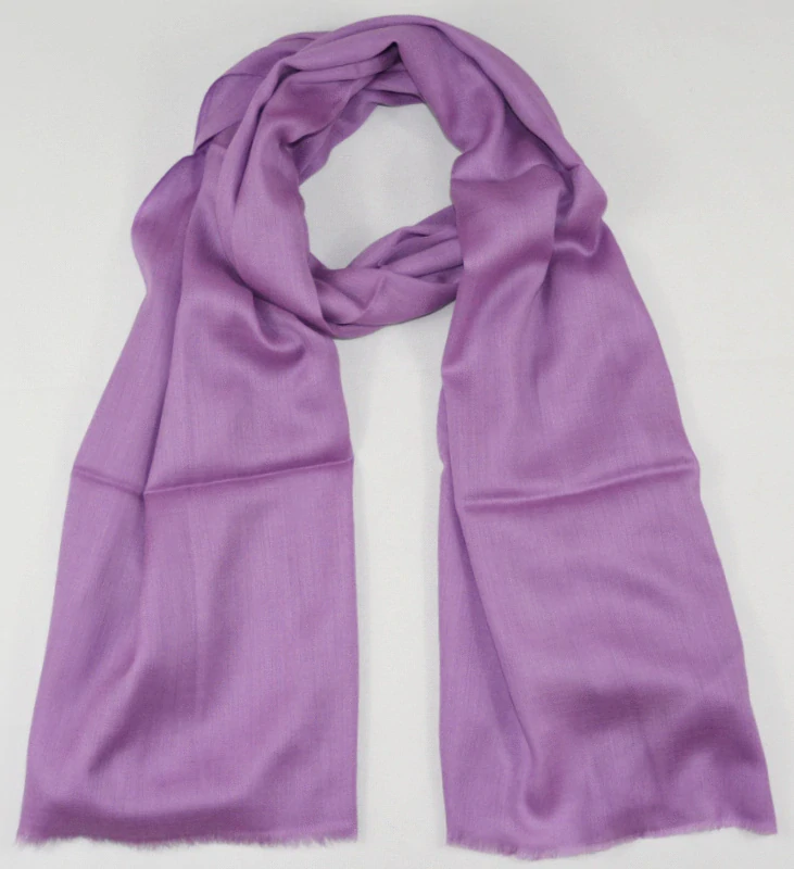 Vlněná jednobarevná šála - šeříková