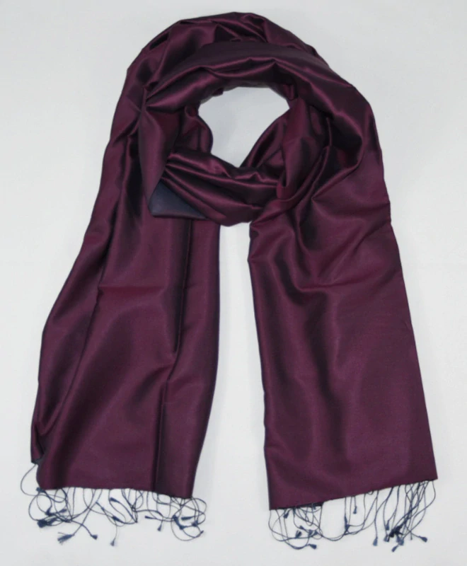 Hedvábná šála Šrínagar - Vínová