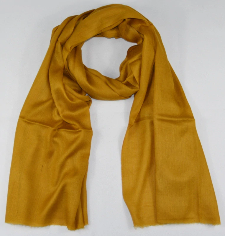 Vlněná jednobarevná šála - hořčicová