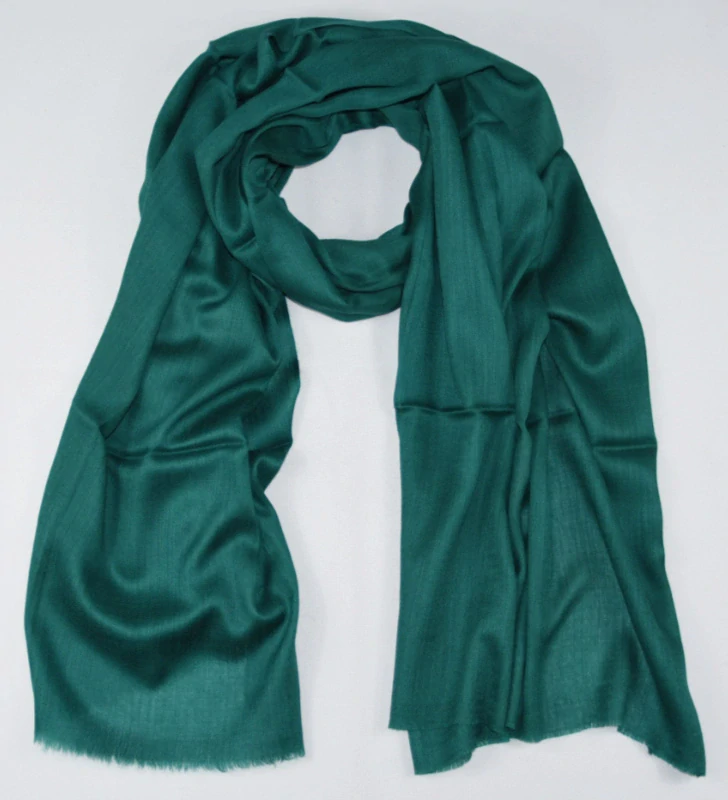 Vlněná jednobarevná šála - malachitová zelená