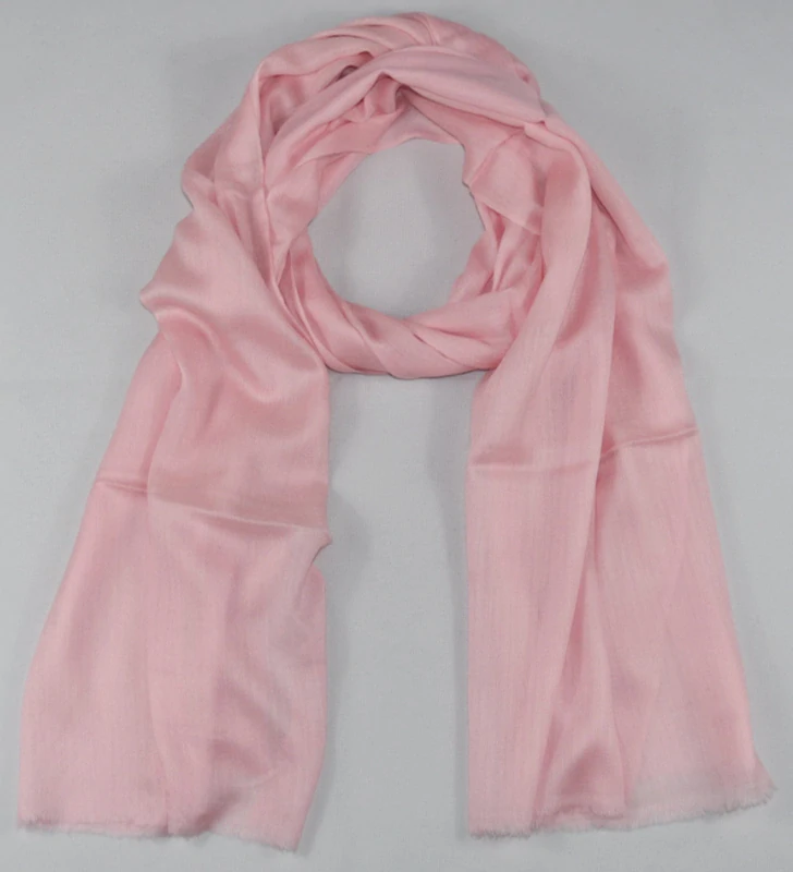 Vlněná jednobarevná šála - světle růžová