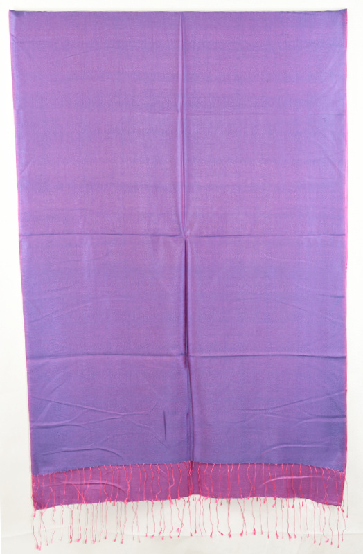 Hedvábná šála Šrínagar - Ametystová s růžovou