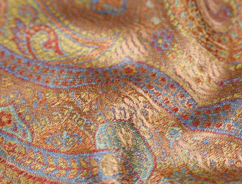 Hedvábná šála Jamawar střední - Bronzová 2