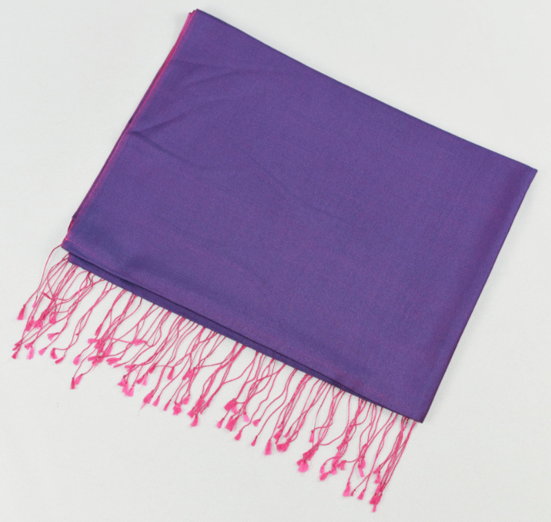 Hedvábná šála Šrínagar - Ametystová s růžovou